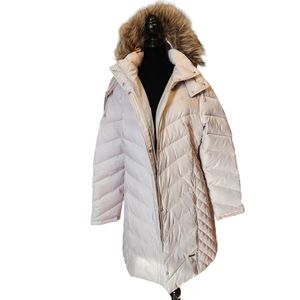 Kenneth Cole Women's Mid-Length Quilted Puffer Jacket Hooded Coat XXL